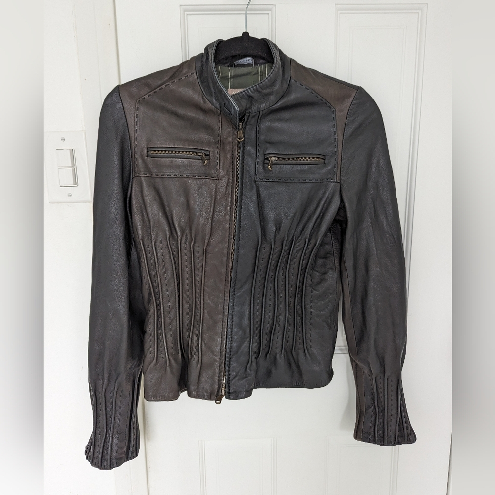 Italian leather biker jacket